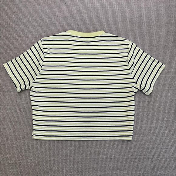 Cropped Y2K Dickies tri striped tee light green black, white thick cotton jersey - Picture 5 of 5